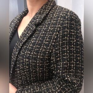 Nanette Laporte blazer, size XL, black and gold. Tweed like.
